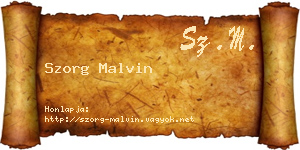 Szorg Malvin névjegykártya